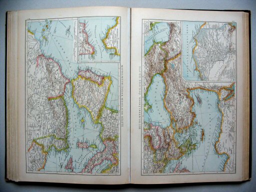 Andrees Handatlas 1890
104. Mittelmeerländer, westliche Hälfte.
105. Mittelmeerländer, östliche Hälfte.