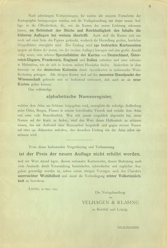 Andrees Handatlas 1893
Omslag eerste aflevering, rechter binnenblad / Right inside cover of first installment