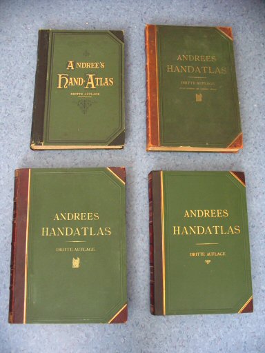 Andrees Handatlas 1893, 1896-97
Enkele banden / Some different bindings
