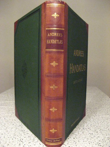 Andrees Handatlas 1893
Band Zwitserse uitgave / Binding of Swiss version
met dank aan J. Lansink / by courtesy of J. Lansink