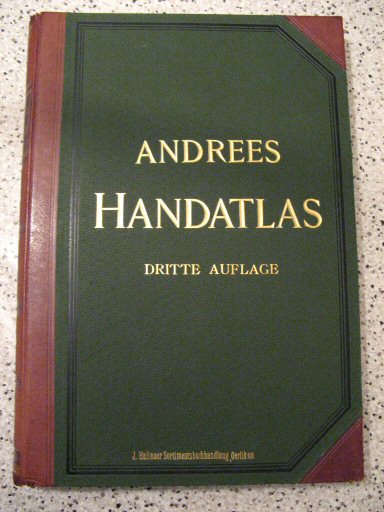 Andrees Handatlas 1893
Voorkant band Zwitserse uitgave / Front cover of Swiss version
met dank aan J. Lansink / by courtesy of J. Lansink