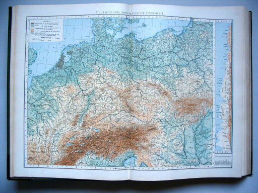 Andrees Handatlas 1893
15.16. Deutschland, physische Übersicht
Duitsland, natuurkundig / Germany, physical
