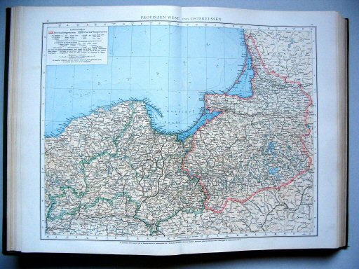 Andrees Handatlas 1893
19.20. Provinzen West- und Ostpreussen
Provincies West- en Oost-Pruisen
Provinces of West and East Prussia