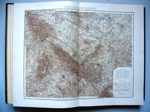 Andrees Handatlas 1893
27.28. Thüringische Staaten (physikalisch)
Thüringen, natuurkundig / Thuringia, physical