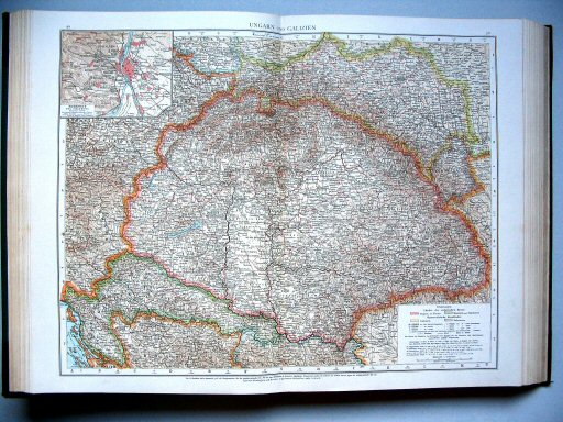 Andrees Handatlas 1893
49.50. Ungarn und Galizien
Hongarije en Galicië / Hungary en Galicia