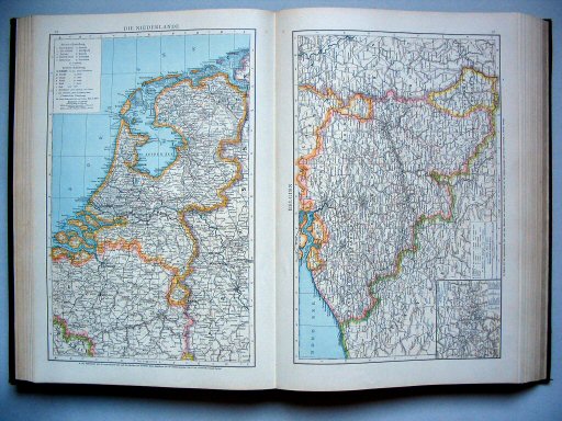 Andrees Handatlas 1893
55. Die Niederlande.&nbsp;&nbsp; 56. Belgien
Nederland. België / Netherlands. Belgium
