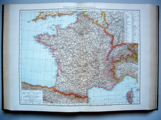 Andrees Handatlas 1893
57.58. Übersichtskarte von Frankreich
Overzichtskaart van Frankrijk / General map of France