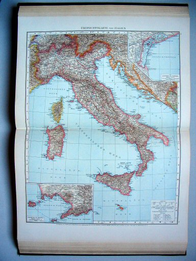 Andrees Handatlas 1893
79.80. Übersichtskarte von Italien
Overzichtskaart van Italië / General map of Italy