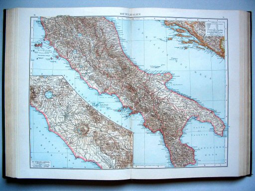 Andrees Handatlas 1893
83.84. Mittelitalien
Midden-Italië / Central Italy
