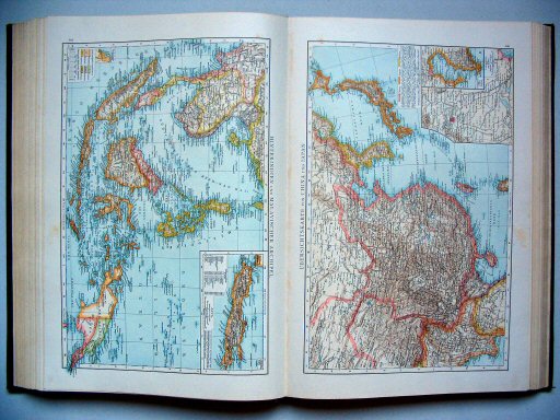 Andrees Handatlas 1893
105. Hinterindien und malayischer Archipel
106. Übersichtskarte von China und Japan
Zuidoost-Azië. China en Japan
Southeast Asia. China and Japan