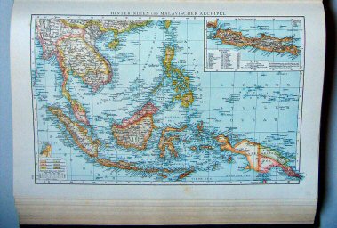 Andrees Handatlas 1893
105. Hinterindien und malayischer Archipel
Zuidoost-Azië / Southeast Asia