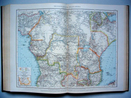 Andrees Handatlas 1893
117a.118a. Ergänzungskarte: Mittelafrika (zu den Karten 113-118)
Aanvulling: Midden-Afrika (bij de kaarten 113-118)
Supplement: Central Africa (to the maps 113-118)