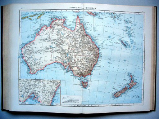 Andrees Handatlas 1893
135.136. Australien und Neuseeland
Australië en Nieuw-Zeeland / Australia and New Zealand