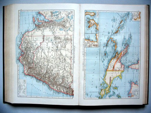 Andrees Handatlas 1893
137. Südostaustralien
138. Neuguinea und der Bismarckarchipel
Zuidoost-Australië. Nieuw-Guinea en de Bismarck-archipel
New South Wales and Victoria. New Guinea and the Bismarck Archipelago
