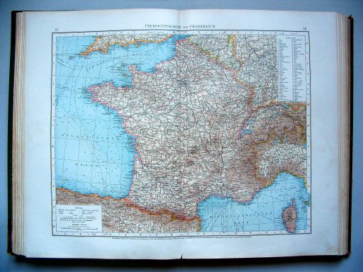 Andrees Handatlas 1896-97
57.58. Übersichtskarte von Frankreich
Overzichtskaart van Frankrijk / General map of France