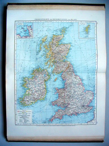 Andrees Handatlas 1896-97
63.64. Übersichtskarte von Grossbritannien und Irland
Overzichtskaart van Groot-Brittannië en Ierland
General map of Great Britain and Ireland