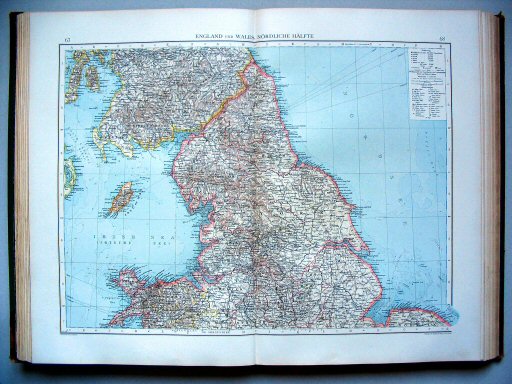 Andrees Handatlas 1896-97
67.68. England und Wales, nördliche Hälfte
Engeland en Wales, noordelijk deel
England and Wales, northern half