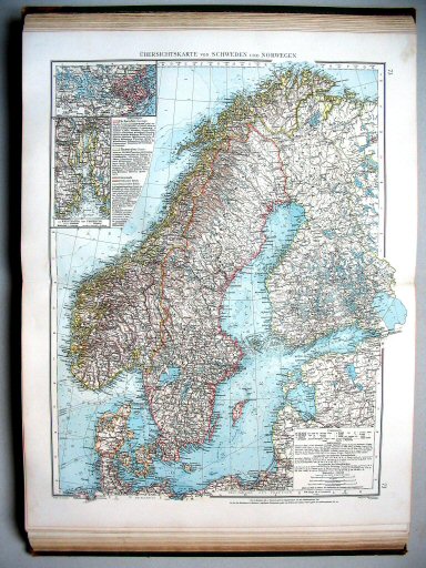 Andrees Handatlas 1896-97
73.73. Übersichtskarte von Schweden und Norwegen
Overzichtskaart van Zweden en Noorwegen
General map of Sweden and Norway