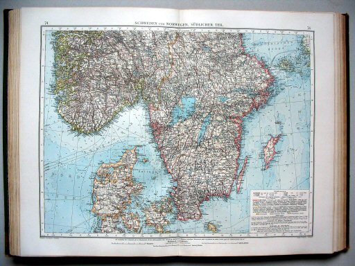 Andrees Handatlas 1896-97
74.74. Schweden und Norwegen, südlicher Teil
Zweden en Noorwegen, zuidelijk deel
Sweden and Norway, southern part