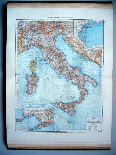 Andrees Handatlas 1896-97
79.80. Übersichtskarte von Italien
Overzichtskaart van Italië / General map of Italy