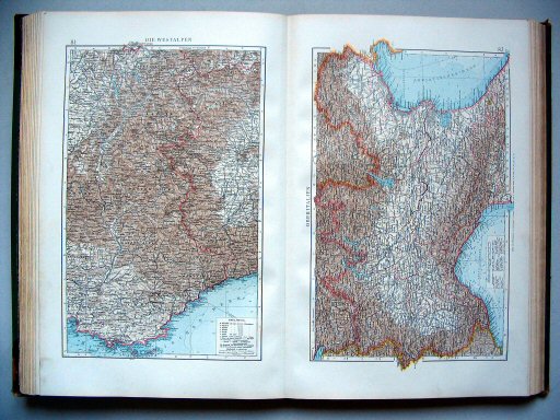 Andrees Handatlas 1896-97
81. Die Westalpen.&nbsp;&nbsp; 82. Oberitalien
Westelijke Alpen. Noord-Italië
Western Alps. Northern Italy