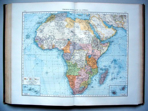 Andrees Handatlas 1896-97
111.112. Übersichtskarte von Afrika
Overzichtskaart van Afrika / General map of Africa