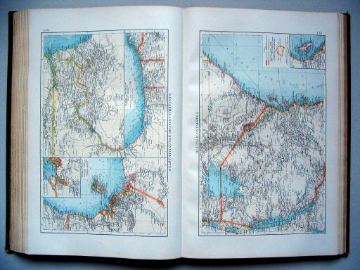 Andrees Handatlas 1896-97
119. Westafrikanische Kolonialkarten
120. Deutsch-Ostafrika
Koloniën in West-Afrika. Duits Oost-Afrika
West African colonies. German East Africa