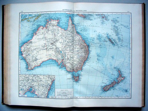 Andrees Handatlas 1896-97
135.136. Australien und Neuseeland
Australië en Nieuw-Zeeland / Australia and New Zealand