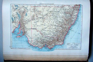 Andrees Handatlas 1896-97
137. Südostaustralien
Zuidoost-Australië / New South Wales and Victoria