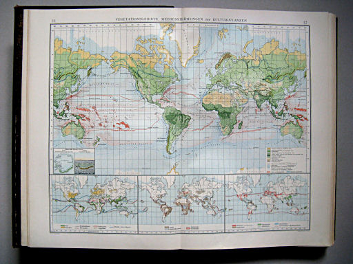 Andrees Handatlas 1899
11.12. Vegetationsgebiete, Meeresströmungen und Kulturpflanzen