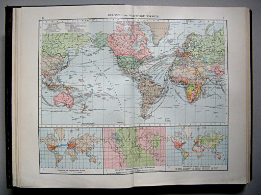 Andrees Handatlas 1899
17.18. Kolonial- und Weltverkehrskarte