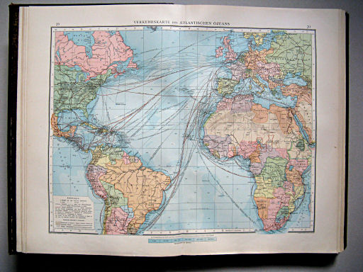 Andrees Handatlas 1899
19.20. Verkehrskarte des Atlantischen Ozeans