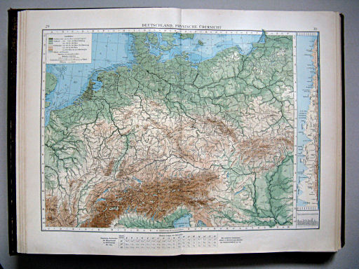 Andrees Handatlas 1899
29.30. Deutschland, physische Übersicht