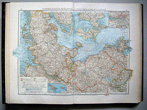 Andrees Handatlas 1899
45.46. Schleswig-Holstein, Mecklenburg und freie Städte Hamburg und Lübeck