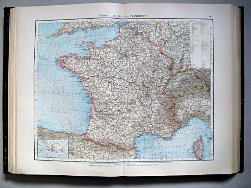 Andrees Handatlas 1899
71.72. Übersichtskarte von Frankreich