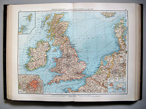 Andrees Handatlas 1899
83.84. Übersichtskarte von Grossbritannien und Irland