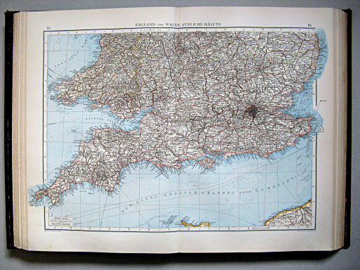 Andrees Handatlas 1899
85.86. England und Wales, südliche Hälfte