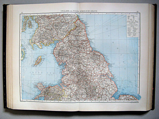 Andrees Handatlas 1899
87.88. England und Wales, nördliche Hälfte