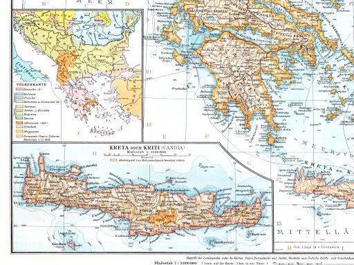 Andrees Handatlas 1899
109.110.ab. Völkerkarte. Kreta