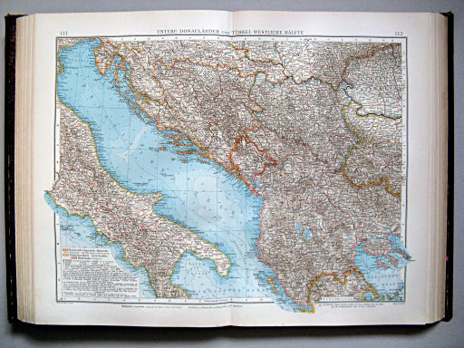 Andrees Handatlas 1899
111.112. Untere Donauländer und Türkei, westliche Hälfte