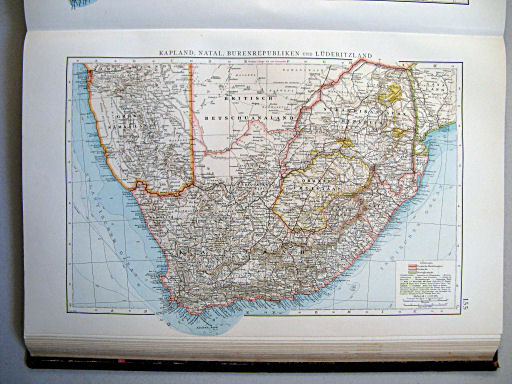Andrees Handatlas 1899
155. Kapland, Natal, Burenrepubliken und Lüderitzland