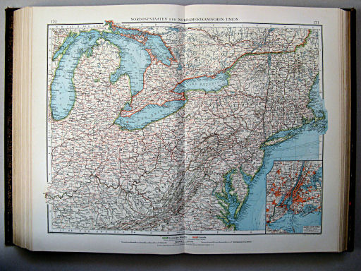 Andrees Handatlas 1899
170.171. Nordoststaaten der nordamerikanischen Union