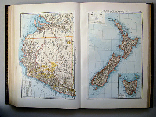 Andrees Handatlas 1899
182. Südostaustralien   183. Neuseeland und Tasmanien