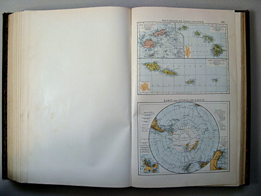 Andrees Handatlas 1899
186. Polynesische Inselgruppen. Karte der Südpolargebiete