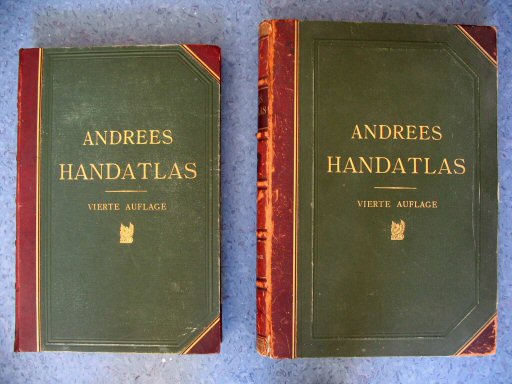 Andrees Handatlas
Gewone band 1899, kaartendoos 1901 / Regular binding 1899, map box 1901