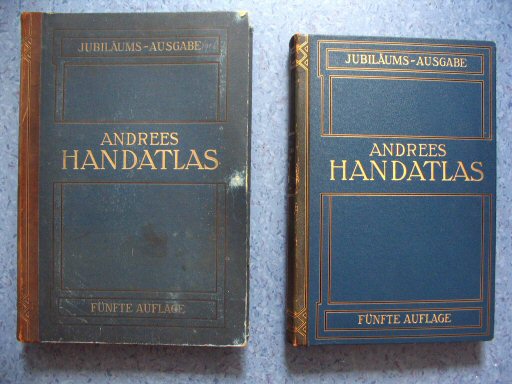 Andrees Handatlas 1906/1907
Kaartendoos 1906 en normale band 1907