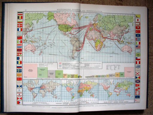 Andrees Handatlas 1907
Handel en verkeer, koloniën (kaart 21.22)