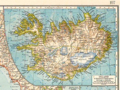 Andrees Handatlas 1907
IJsland (bijkaart 106.107)