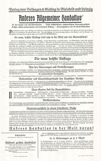 Andrees Handatlas 1914
Reclame (achterkant) / Advertising (verso)