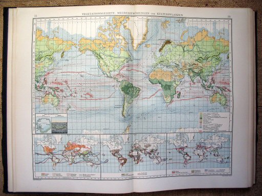 Andrees Handatlas 1914
Plantkunde, zeestromingen (kaart 15.16)